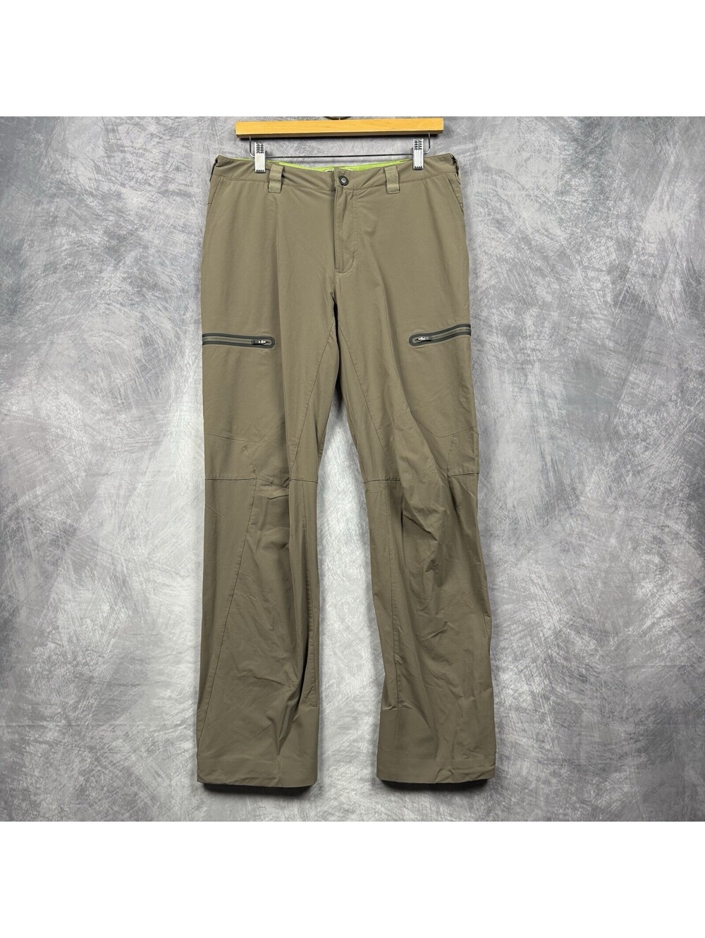 REI Co-op Soft Shell Hiking Pants Mens 32x32 Brown Outdoor Trail Stretch